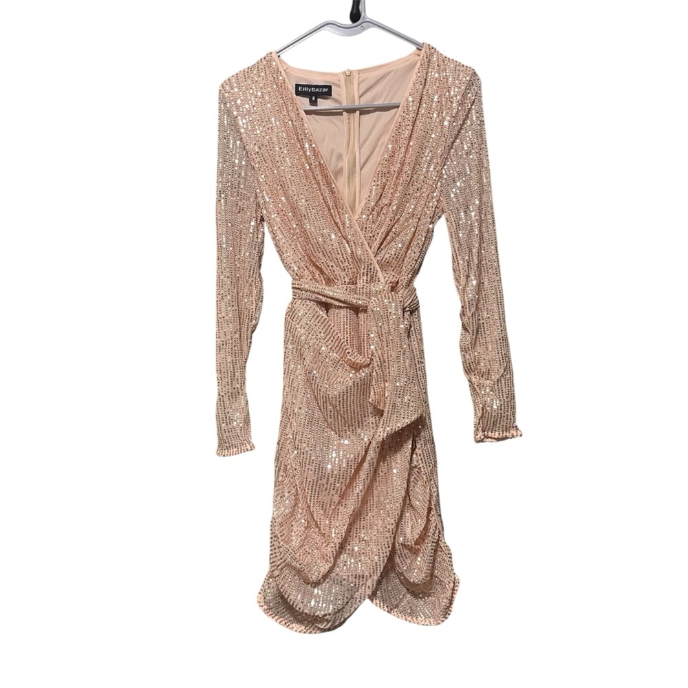 Sequin Wrap Dress